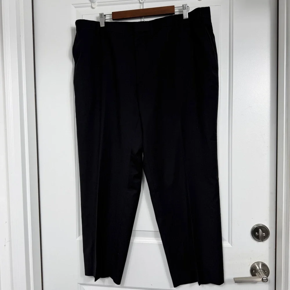Jos. A. Bank Traveler Suit Mens 44 Short 42 Waist Black 100% Wool 2-Button